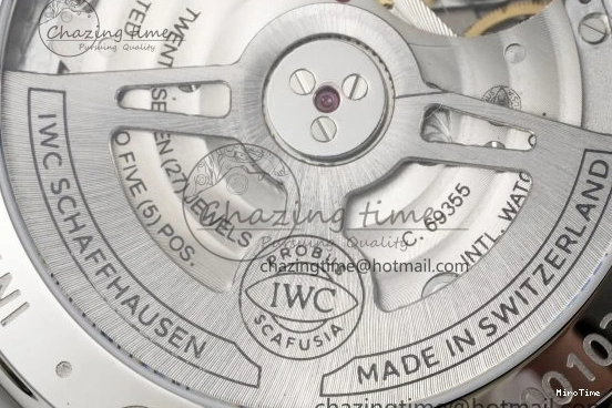 MIROTIME 0408 Portuguese Chrono IW3716 RSF 1:1 Best Edition Blue Dial on Black Leather Strap A RelaxedFit 7045